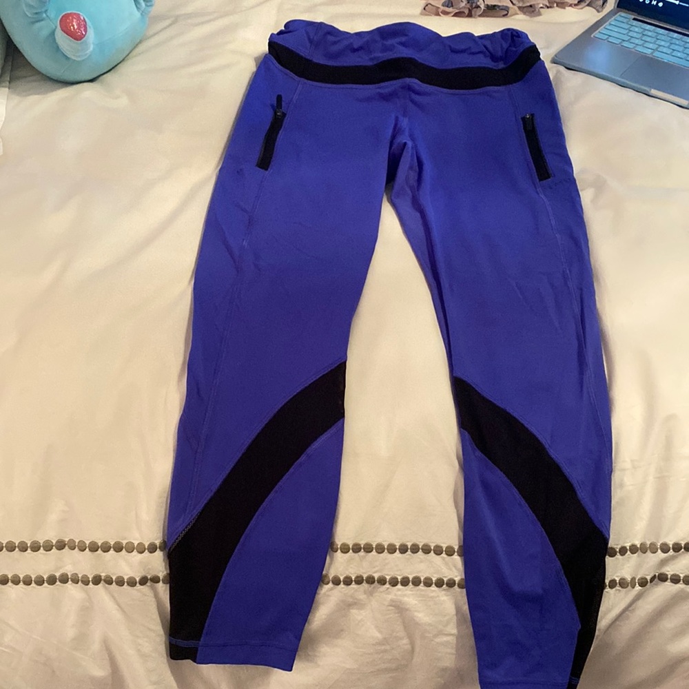 Royal blue with black mesh lululemon leggings!